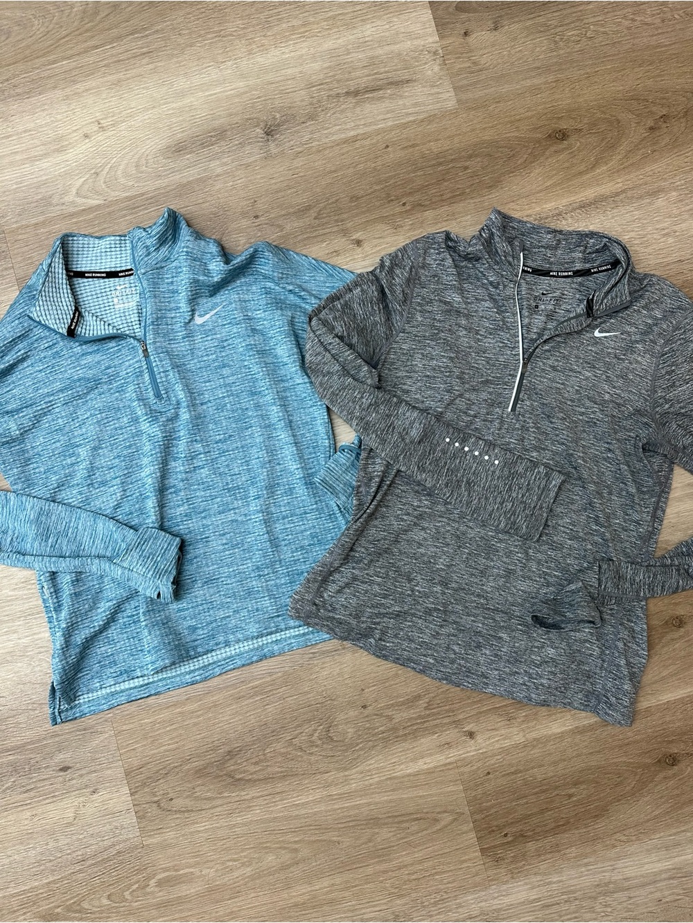 Nike women Half-Zip Performance Sweater - Blue & Gray size medium